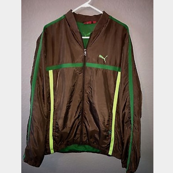 Puma Other - Puma Brown Zip Front Windbreaker Track Jacket VTG